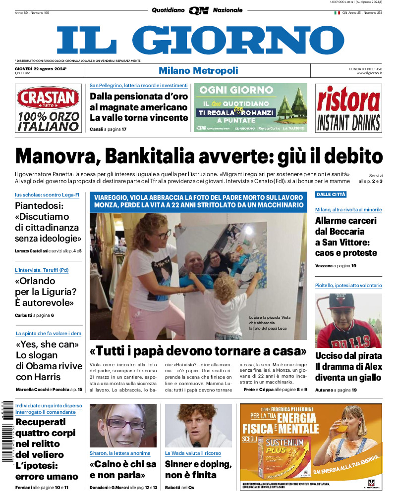 Prima-pagina-il giorno-edizione-di-oggi-20240822